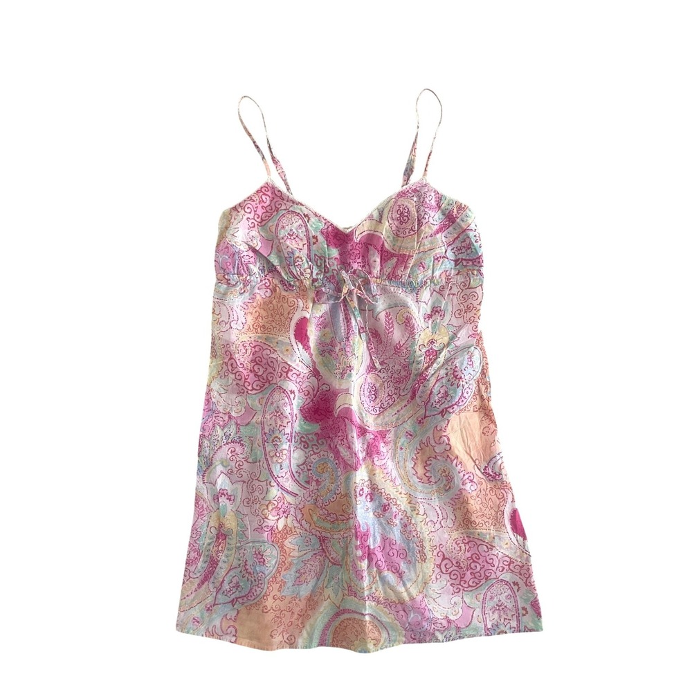 Lauren Ralph Lauren Pink Paisley Cotton Chemise Nightgown Small